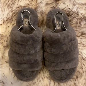 UGG Fluff Yeah Grey Slides